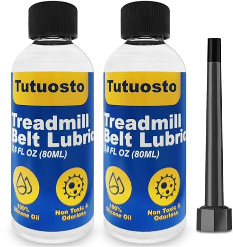 2 Pcs Treadmill Lubricant for Belt, 100% Silicone Treadmill Belt Lubricant, 2.8 oz Treadmill Lubricant, Viscosity 500CS, with Precision Screw Cap and Applicator Tube, Suitable for Most Treadmills