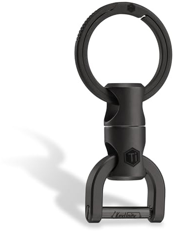 KeyUnity KM13 Drehbarer Schlüsselanhänger mit D-Ring-Schlüsselschäkel, schlüsselanhänger Herren Auto, Drehbarer Schlüsselorganisator aus Titan Keychain Quick Release