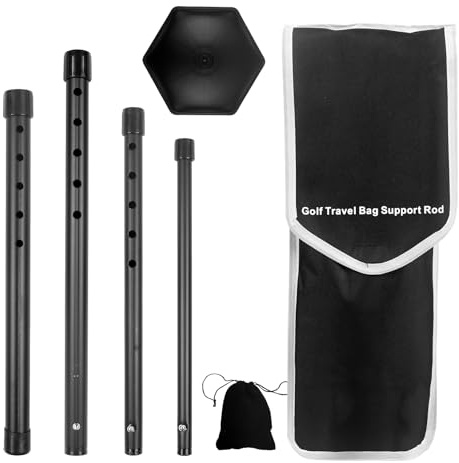 MaxEarn Golf-Reisetaschen-Stützstange, 50,8 - 63,5 cm, 5 Positionen, 4 Abschnitte, verstellbare Aluminiumlegierung, Teleskop, stoßfestes Golf-Stützsystem, tragbarer Golfschläger, steifer Armschutz