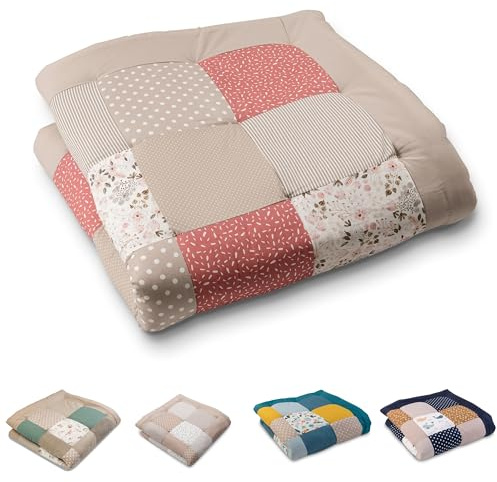 ULLENBOOM Krabbeldecke für Baby 120x120 cm - Dick und weich gepolstert | Außenmaterial: 100% Baumwolle, Alle Materialien OEKO-TEX zertifiziert, Made in EU, Schadstoffgeprüft und waschbar