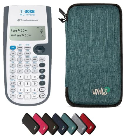 TI-30XB MultiView inkl. WYNGS Schutztasche Türkis - Wissenschaftlicher Taschenrechner - Basic Set