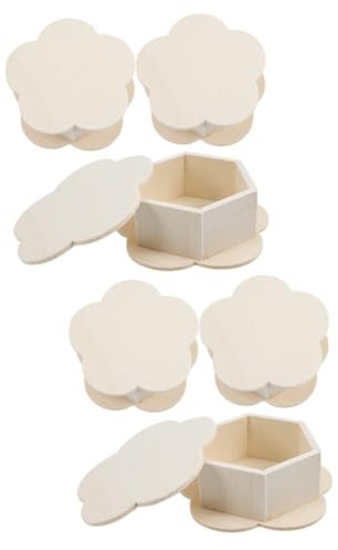 STOBAZA 6stücke Teiliges Unlackierte Holzboxen Für Bastelprojekte Für Schmuck Aufbewahrung Und Kreative Gestaltung Leicht Zu Bemalende Und Personalisierbare Holzkisten