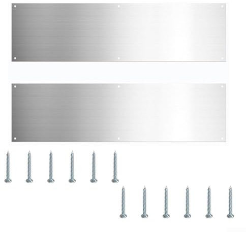 Tür-Metall-Trittplatte, 40,6 cm, Edelstahl-Türschutz, 2 Stück