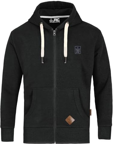 JRC Just Royal Clothing Mens Zipped Fleece Hoodies, Lightweight Casual Zip Up Hooded Sweatshirt Tops with Pockets for Gym & Running