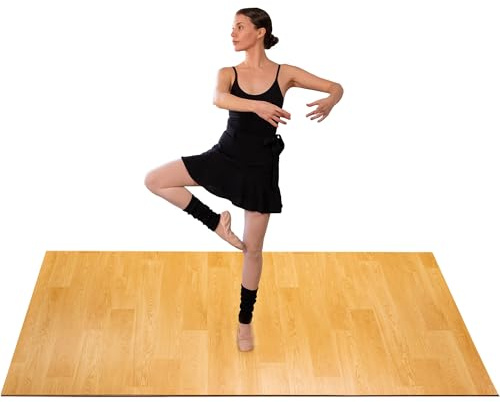 Marley Dance Floor for Home & Studio | 4 Ft x 6 Ft | Portable Dance Floor Mat for Ballet, Tap, Irish Dancing & More| Roll-Out Vinyl Flooring for Dancers | Marley Flooring | 5MM Thick & Non-Slip