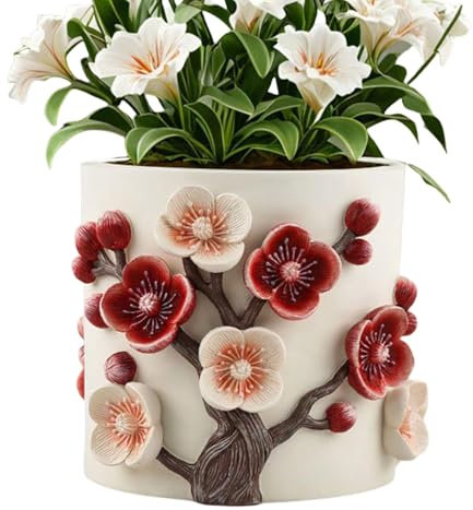 Vase Fait Main, Pot de | Pot de jardinière sculpté en de Prunier - Jardinière de s succulentes, Pot créatif de Grand Calibre pour la Maison, décoration de Jardin intérieur et extérieur, Patio