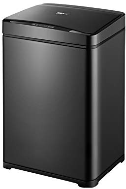 just4baby 30L Capacity Deluxe Sensor Rubbish Bin Home Kitchen Waste Automatic Waste Bin Black Stainless Steel ZS02-30B
