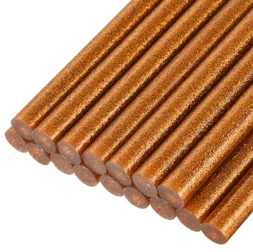 QUARKZMAN 16 Stück Heißklebestifte 7mm x 100mm Mini Heißklebesticks Heißklebepistole Heißkleber Klebestifte Glue Kleberstoff für Repartur Bastel Dekoratiion DIY Handwerk Glitzer Bronze Gold