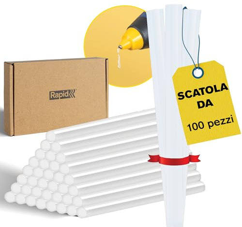 RAPID Confezione da 100 Stick di Colla Universale Trasparente e Priva di Solventi, Contiene Alti Livelli di Resina, Adatta ad Artigianato e Piccole Riparazioni, 7mm - Ø7 x 100mm