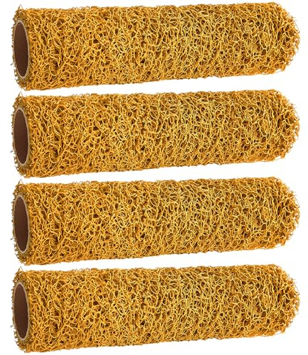 4 Pcs Textured Paint Roller 9 inch Small Texture Roller Set Tan Texture Maker Roller Cover for Painting Walls Popcorn Ceiling Improvement Paint Supplies