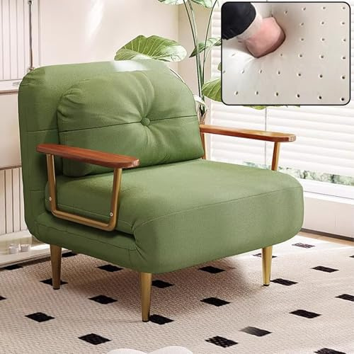 Recamiere mit Schlaffunktion Grün Zwei Stoffoptionen zur Auswahl 6-Fach Verstellbare Rückenlehne Gästebett Klappbar Ohne Matratze Geeignet für Kleine Wohnungen(A,190 * 68 * 33cm)