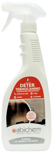 ABICHEM Deter Termocamino Sgrassatore Concentrato 750 ml – Rimuove Grasso, Fuliggine e Incrostazioni – Ideale per Camini, Pentole, Grill e Piastre (Non Adatto ad Alluminio e Superfici Lucide)