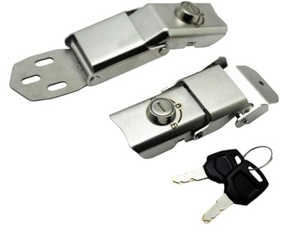Milageto Accesorios de bloqueo de maletero de motocicleta, liberación rápida, resistentes, profesionales, ajuste universal, cerraduras universales para maletas, 2 Cerraduras, 2 Llaves