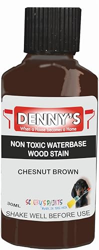 Wood Stain Water Based | 12 Colours | Interior Furniture Stain | Light & Dark Stains | Eco-Friendly & Non-Toxic Wood Dye Paint | Easy Application | Quick Dry & Low Odour (Chesnut Brown 30ml Tester)