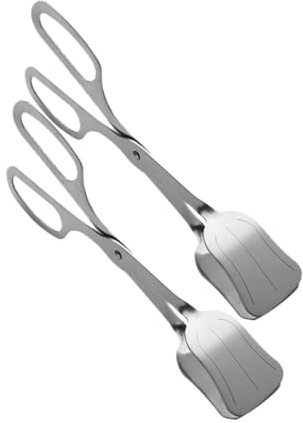 SHINEOFI 2 pièces Pinces à Salade Inox Miroir Pinces Buffet Larges pour Salade Gâteau Ustensiles Cuisine Durables Compatibles Lave-vaisselle Rangement Suspendu Usage Professionnel et