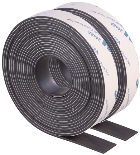 AGT Magnet-Klebeband: Selbstklebendes A+B Magnetband, 3M, zuschneidbar, 12 m + 12 m, 15 mm (Metallband selbstklebend, Magnetische Haftung, Spiegel)