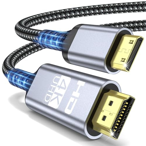 ZEENVIC Mini HDMI auf HDMI Kabel 3m, 4K@60Hz 2K@120Hz 18Gbps HDMI auf Mini HDMI Kabel mit HDR UHD ARC HDCP Kompatibel mit Kamera, Raspberry Pi Zero, Projektor, Monitor, Laptop, HDTV