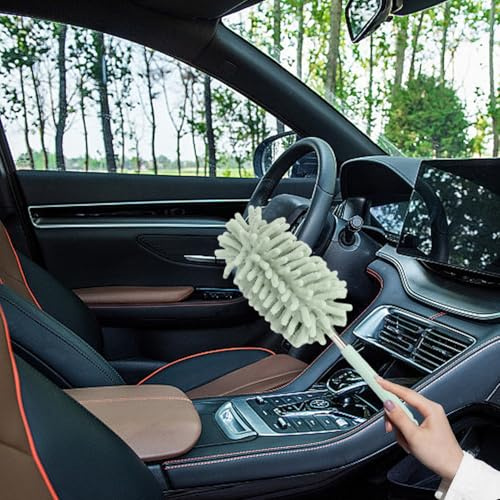 Plumeau en Microfibre: Brosse en Fibre Douce, pour Ranger Les Surfaces, Tampon de Nettoyage du Tableau de Bord, Outil délicat pour Le Nettoyage de l'intérieur | Mise à Jour Quotid