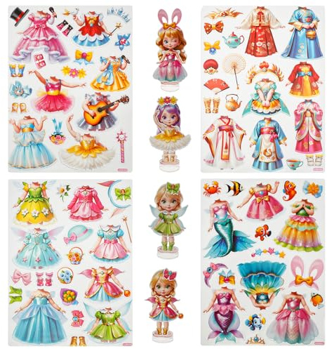 Magnetische Anziehpuppen für Mädchen im Alter von 4–10 Jahren, DIY magnetische Papierpuppen, niedliche Papier-Anziehpuppen, exquisite Prinzessinnen-, passend, tragbar, für Mädchen, Spielzeug, Geschenk