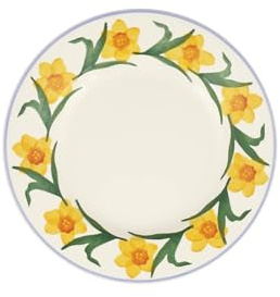 Emma Bridgewater Windblown Daffodils Medium Dinner Plate, 8.5 Inch