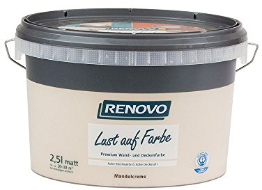 Trendfarbe Mandelcreme 2,5 L Renovo Lust auf Farbe - Wandfarbe Deckenfarbe
