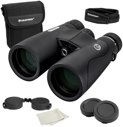 Celestron 72335 Nature DX ED 10x50 Fernglas für Natur- und Vogelbeobachtungen mit Objektivlinsen mit niedriger Streuung, vollvergütet mit BaK-4-Prismen, gummiarmiert, anlaufgeschützt und wasserdicht