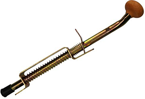 KOTARBAU® Torfeststeller 420 mm Verzinkt Gelb Türaufhalter Türfeststeller Mit Schließwinkel Stahl Bodenmontage Torstopper Mit Feder Mit Holzgriff