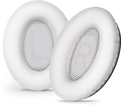 Aurivor Ersatz-Ohrpolster Ohrkissen für Bose QuietComfort QC 35 (ii) 25 15 2 Kopfhörer, Prämie Polster für QC35 (ii) QC25 QC15 QC2 SoundTrue SoundLink AE2|AE2i|AE2w Over-Ear Kopfhörer (weiß)