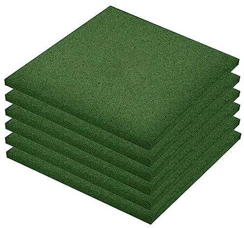 vidaXL 6x Fallschutzfliese Fallschutzmatte Spielplatz Sicherheit Gummiplatte Spielplatzmatte Sicherheitsmatte Gummi 50x50x3cm Grün