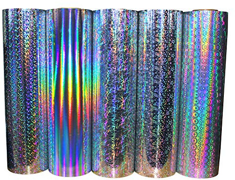 Finest Folia (7,94 €/m²) Hologramm Plotterfolie Glitzerfolie Plottfolie Klebefolie Glitzer Folie Dekofolie Glitter Oilslick Vinyl für Aufkleber Dekor Plotten (Mandala, 31,5cm x 5m)