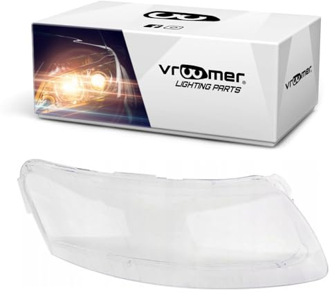 VROOMER Scheinwerferglas kompatibel mit Audi A6 S6 C6 4F 2004-2011 Lichtscheibe Scheinwerfergläser Frontscheinwerfer Streuscheibe rechts