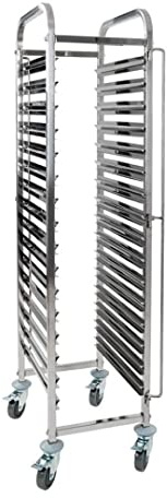 Stalwart DA-RT6415 Rack/Tray/Pan Trolley Stainless Steel Bakery 600x400mm 15 Tier 470x620x1700mm