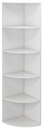 Vicco Libreria Fabienne, Bianco, 40 x 180 cm con 5 scomparti, adatto al montaggio a parete per una configurazione flessibile degli spazi