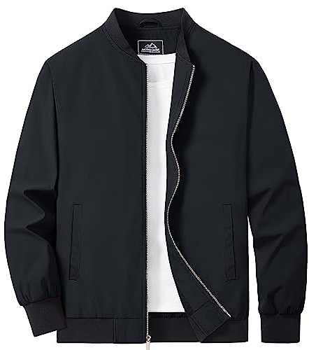 MAGCOMSEN Bomberjacke Herren Übergangsjacke Leichte Blouson Sommerjacke Dünne Frühling College Jacke mit Multi Taschen