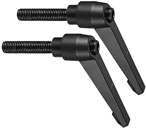CoCud 2Stk Klemmhebel Griffe M12 x 50mm Stecker Gewinde Einstellbar Schwarz | Schnellspanner Verriegelung Drehend Bolzen Knöpfe, Für Drehmaschinen