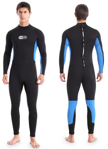 Muta da Uomo, Muta in Neoprene da 3mm Muta da Sub per Immersioni Snorkeling Nuoto Surf（L）