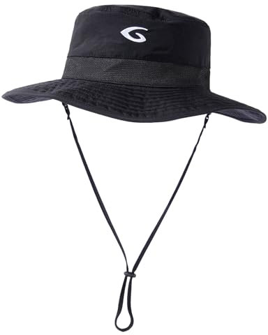 TOP-EX Sonnenhut mit breiter Krempe, Unisex, LSF 50, wasserdicht, verstellbar, atmungsaktiv, für Outdoor-Abenteuer, Wandern, Angeln, Safari, leicht verstaubar Schawarz M/L