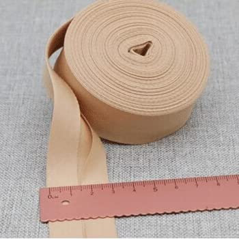 Schrägband Baumwolle 30mm Gefalzt 33 Farben zum nähen Nahtband (Taupe, 10 Metre)