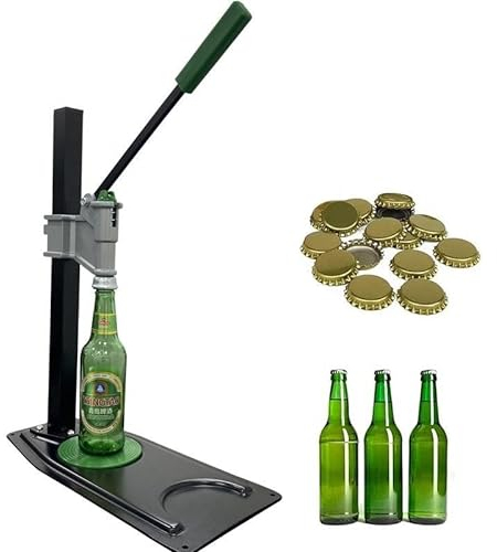 Wine Bottle Cap Pressing Machine, Manual Bottle Capper Tool, 26mm-29mm Bench Beer Bottle Capper, Adjustable Height 20-46.5 cm Bottle Capping Machine, Non-Slip Pad for Homebrew Soft Drink