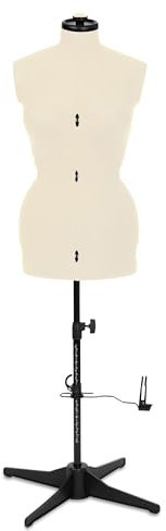 Schneiderpuppe Supa Fit Damen Gr. M (42-48), weiblicher Torso, Büste, verstellbare Drehregler, individuelle Anpassung an Hals, Taille, Brust, Hüfte (beige, M)