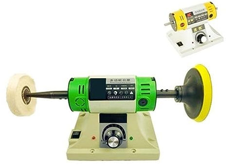 Macchina lucidatrice per gioielli Lucidatrice da banco elettrica Rettificatrice for gioielli Gemma Smerigliatrice for roccia Lucidatrice for tornio da tavolo Velocità regolabile 0-10000 RPM 750 W Luci