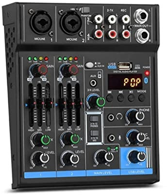 CVNIMV Mini Mezclador de Audio Digital Profesional, Consola de Mezcla de Sonido portátil con Tarjeta de Sonido y función