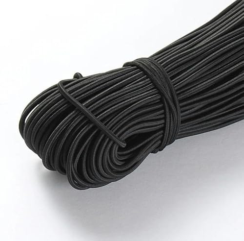 Banda elástica redonda de 3-5 mm y 100 m, cuerda de goma elástica blanca y negra para coser prendas, accesorio de bricolaje, color negro, 3 mm, 100 m