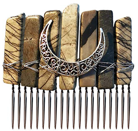 Boho for Raw Crystal Quarz Tiara Haarkamm Antiker Mond Schmuck Wdding-Haarnadel