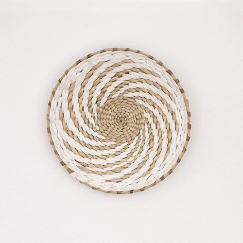 DECCARO Cesta de pared estilo boho blanco, tamaño pequeño