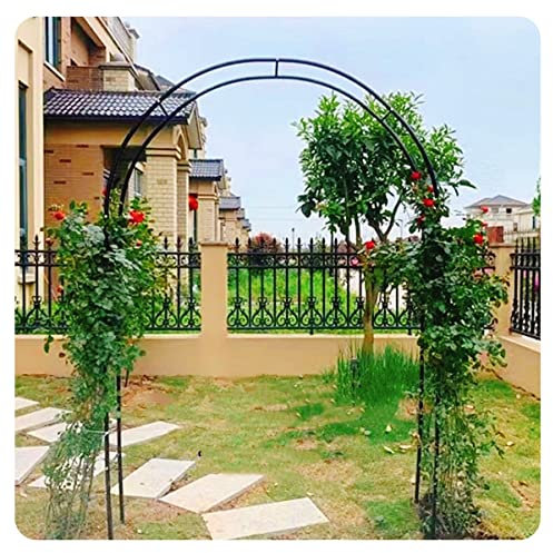 Gartenbogen aus Metall für Kletterpflanzen, Pergola, Torbogen für Hochzeiten, Rosen und Weinreben, Outdoor-Dekoration und Stützregal, schwarz, 160 x 220 cm