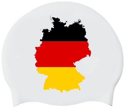 Unisex-Badekappe Badekappe Mit Deutschland-Flagge Für Damen Und Herren Erwachsene Und Jugendliche Badekappe Aus Silikon Für Lange Und Kurze Haare Elastische Badekappen Für Strand Schwimmbad