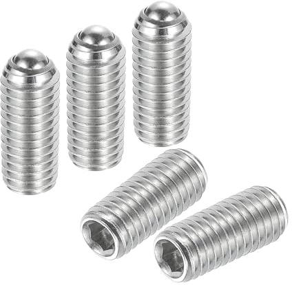 QUARKZMAN Kugelspitze Madenschrauben 20 Stück Kugelkopf-Stellschraube, M8 x 20mm 304 Edelstahl Metrische Feder Sechskant Schraube