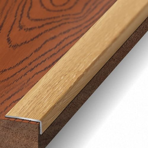 Bande de transition en forme de L pour nez de marche avec grain de bois, protections d'angle à angle droit pour meubles/murs, bordure de seuil en métal pour décoration d'espace (couleur : style