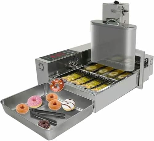 Mini Commercial Donut Making Machine, 1800pcs/h Electric Waffle Bagel Maker Machine With LED Digital Display, 2000W Stainless Steel Donut Fryer For Breakfast